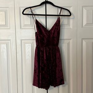 Maroon Velvet Romper